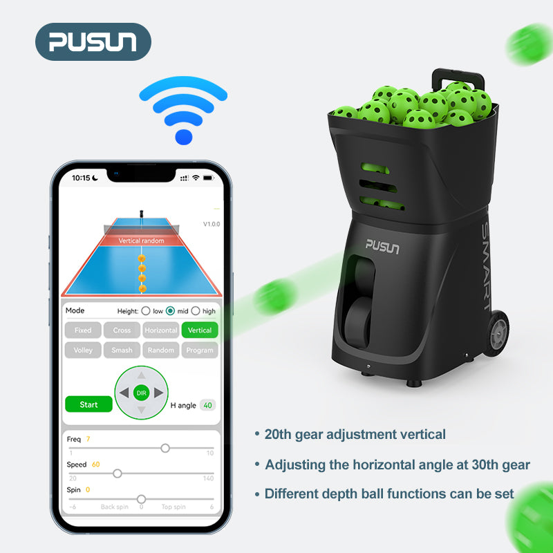 PUSUN PP-SMART Pickle Ball Machine Black