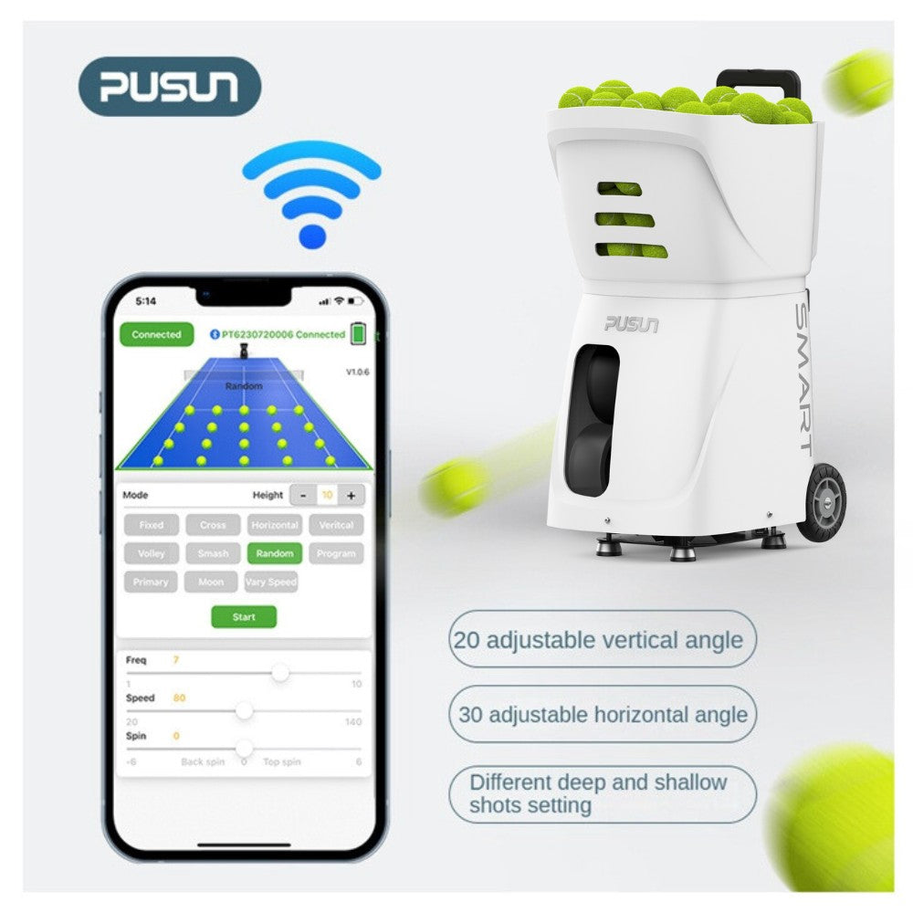 PUSUN PT-Smart Tennis/Padel Machine White