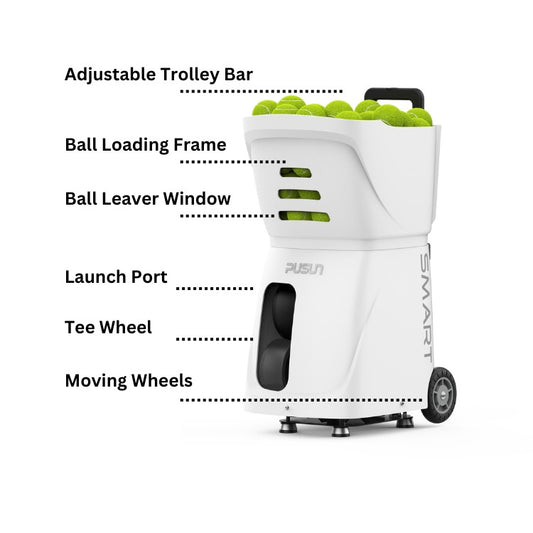Pusun Smart Tennis & Padel Ball Machine (white)